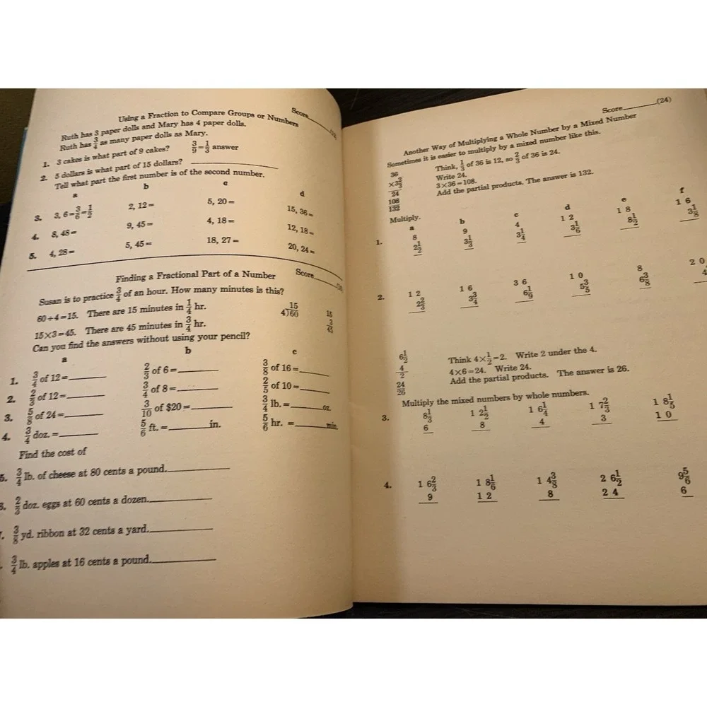 CLEAN NO WRITING 1972 The Practice Workbook of Arithmetic Grade 6 Treasure House